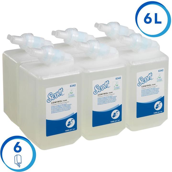 Image du produit Kimberly-Clark Clark SCOTT® 6x 1 L Savon Mousse anciennement Kleenex Mousse de Luxe - Nettoyant pour les mains h (Savon liquide, 1000 ml)