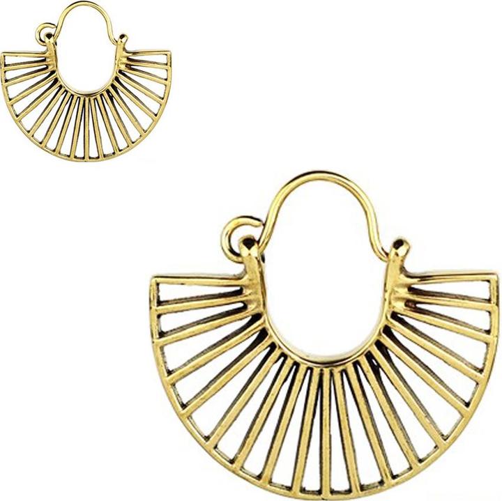 Star Piercing Ohrring vergoldet Fächer (Messing)