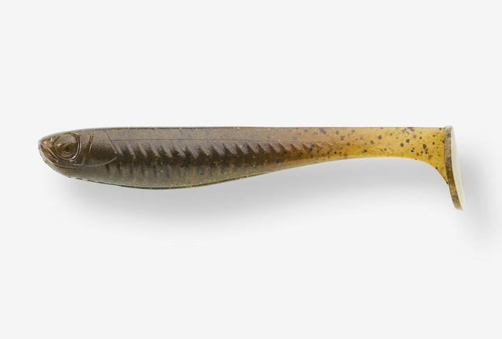 Image du produit Caperlan Leurre souple pêche YUBARI FAT SHAD avec attractant Green Pumpkin Black Flakes (9 cm)