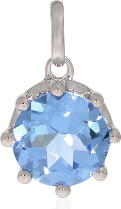 Produktbild Xen Anhänger mit 10 mm Swiss Blue-HT Quarz ca. 3,6 ct. rhodiniert (925 Sterling Silber)