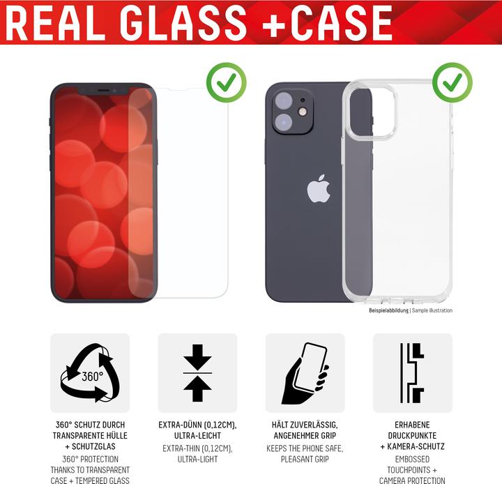 Productafbeelding Displex Real Glass, 2D Panzerglas + Handyhülle (1 Stuk, Apple iPhone 14 Pro Max)