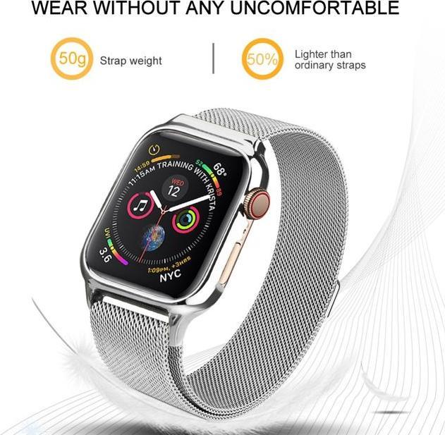 Actual product image MU Classic RJT Series Stainless Steel Bracelet with Magnetic Closure (40 mm, Stainless steel, Apple Watch Series 5, Apple Watch Series 6, Apple Watch SE, Apple Watch Series 4)