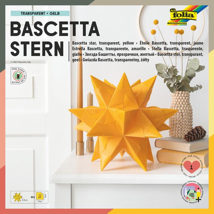 Image du produit Folia Dépliant étoile Bascetta, jaune-transparent (32 x)