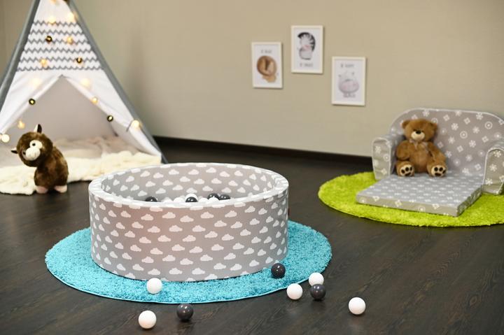 Image du produit Knorrtoys Bällebad soft - "Grey white clouds" - 300 balls grey/creme (ca. 6cm Durchmesser)