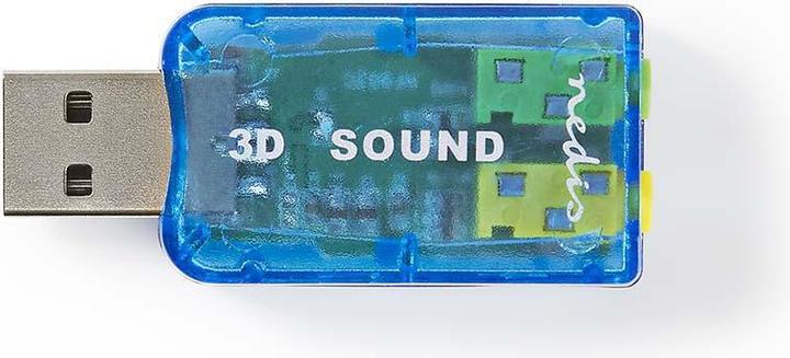 Produktbild Nedis Soundkarte 5.1 USB 2.0 Mikrofonanschluss: 1x 3.5 mm Headset Verbindung: 3.5 mm Male Schwarz (USB)