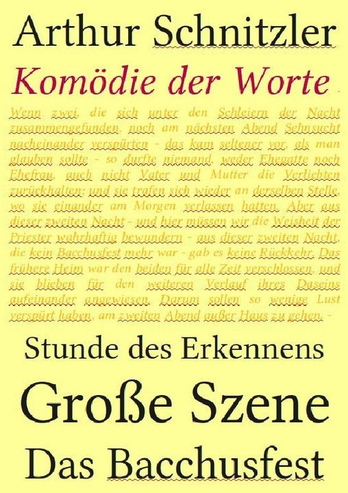Image du produit Komödie der Worte (Allemand, Arthur Schnitzler, 2016)