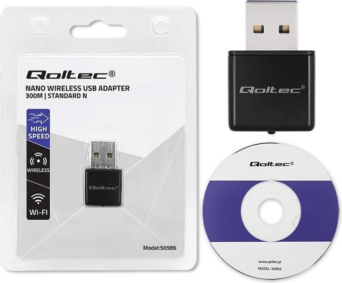 Immagine prodotto Qoltec NANO WiFi Adapter mini Standard N, USB 2.0
