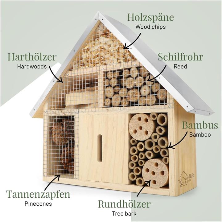 Image du produit Wildlife home Hôtel pour insectes (Papillons, Abeilles sauvages, Abeille, Coccinelles)