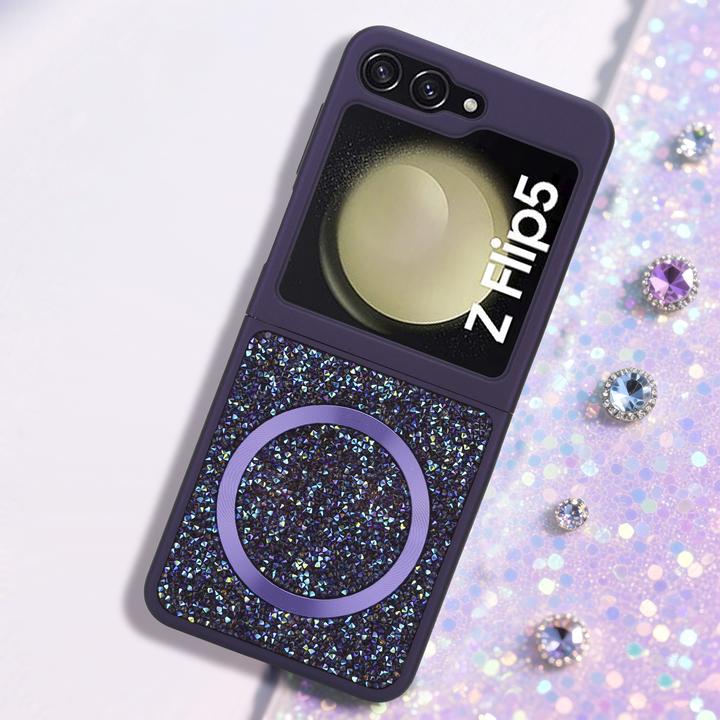 Actual product image Cadorabo Case for Samsung Galaxy Z FLIP 5 Glitter Sparkle Design (Samsung Galaxy Z Flip 5G)
