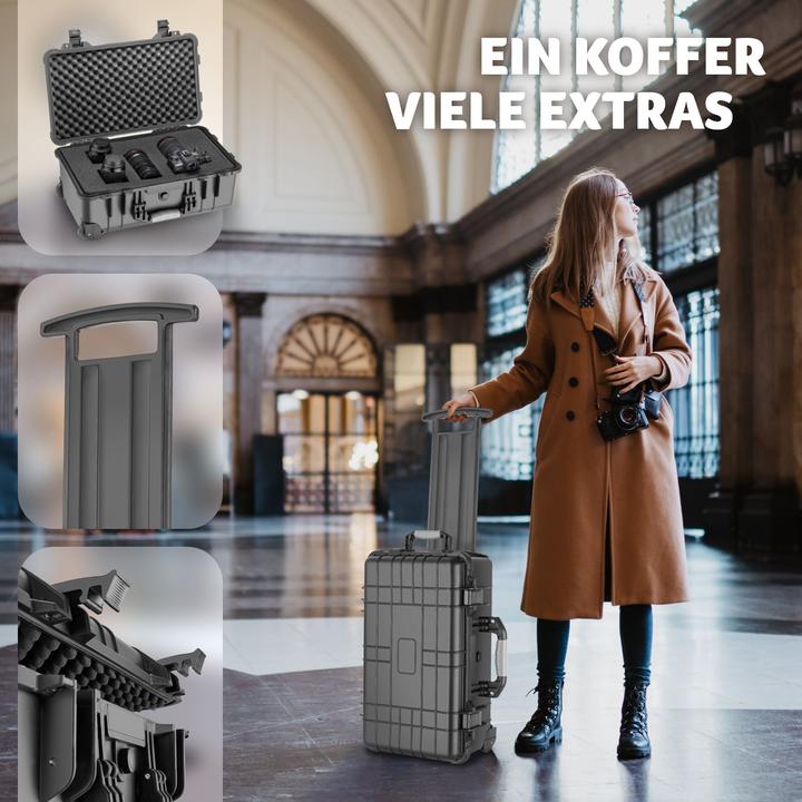 Actual product image tectake Wheeled Transport Case with Telescopic Handle (Photo case, 27 l)