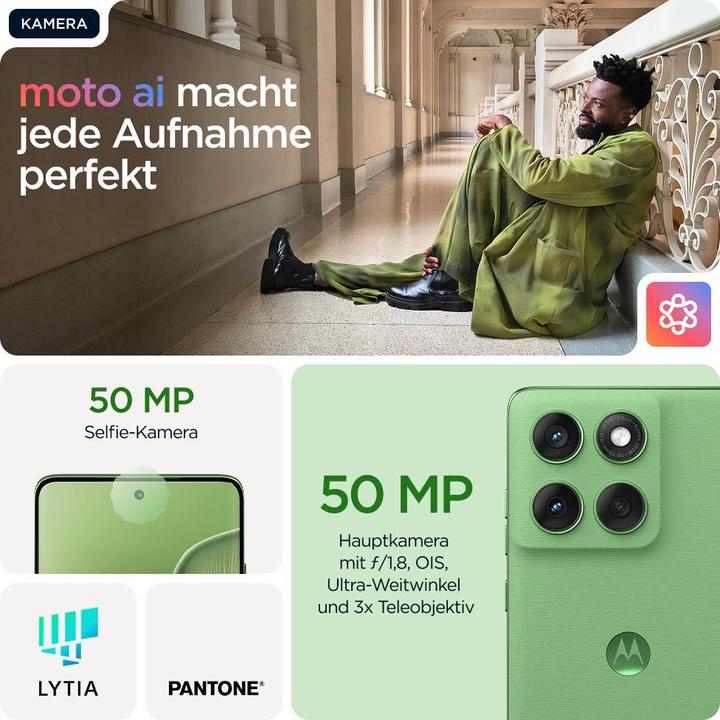 Produktbild Motorola Edge 60 (512 GB, Pantone Shamrock, 6.67", Dual SIM, 50 Mpx, 5G)