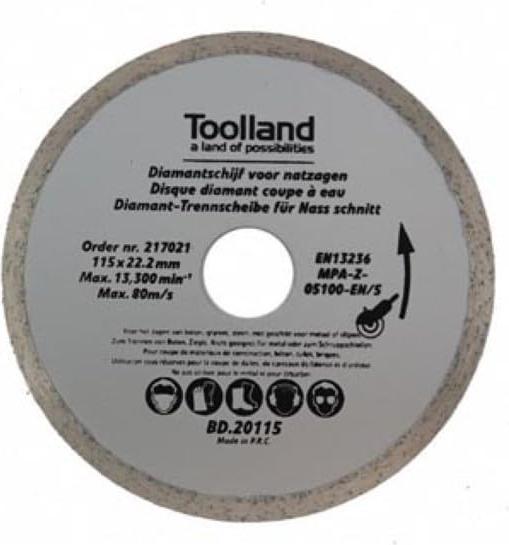 Toolland DIAMANT-TRENNSCHEIBE - 115 mm - KONTINUIERLICH
