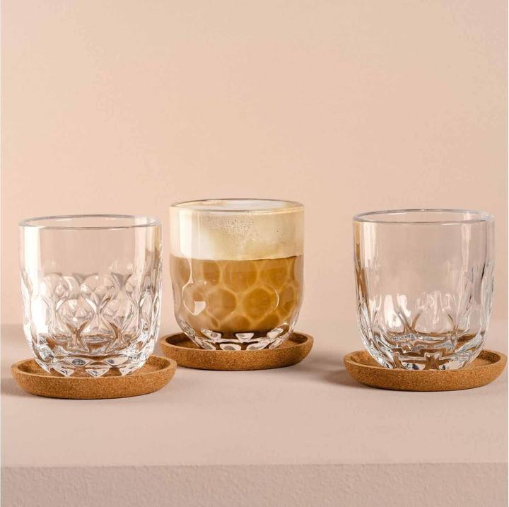 Actual product image Leonardo Cappuccino Becher Gocce mit Untersetzer 220 ml (220 ml, 3 x)