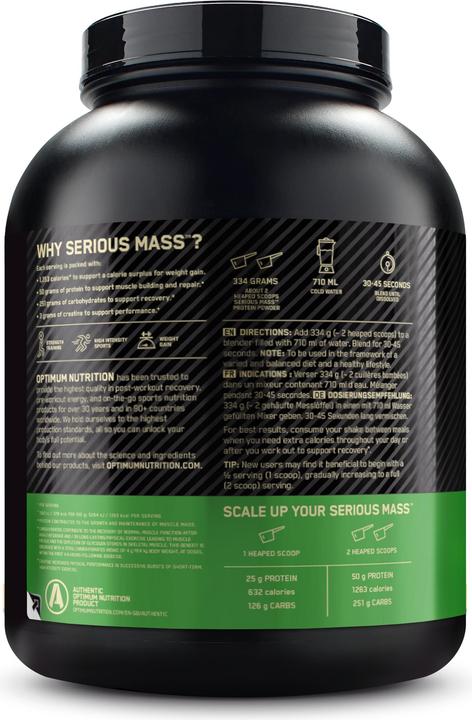 Produktbild Optimum Nutrition Serious Mass (Schokolade, 1 Stk., 3022 g)