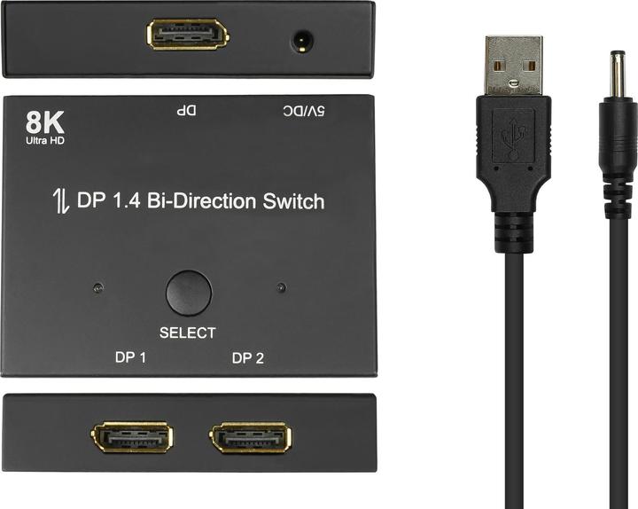 Produktbild Good Connections DisplayPort 1.4 Switch / Umschalter, 2-fach, bidirektional, 8K @30Hz