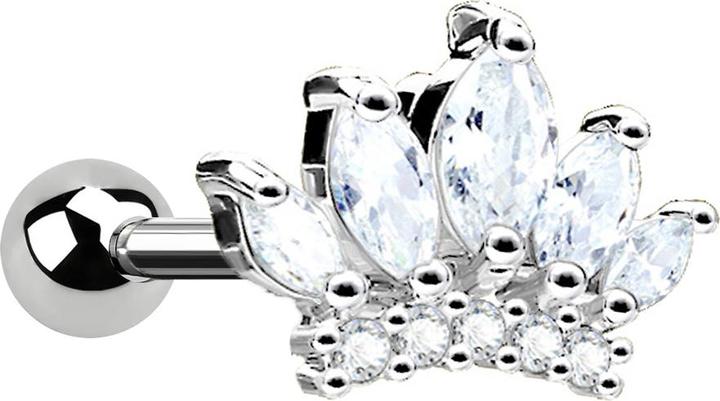 Image du produit Star Piercing Micro Barbell silber Diadem (Acier chirurgical 316L, Laiton)