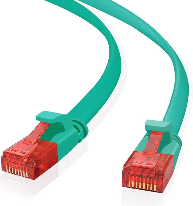 Actual product image Helos ultra slim patch cable U/UTP Cat 6 green 0.25m (U/UTP, CAT6a, 0.25 m)