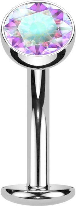 Immagine prodotto Star Piercing Threadless Labret-Stab Banane silber Kugel Kristall multicolor (Titanio G23)