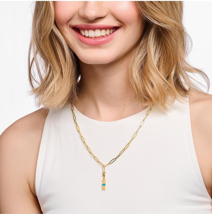 Image du produit Thomas Sabo Member Charm Collier avec Charmista Coin blanc plaqué or (Argent 925, Émail, 45 cm)
