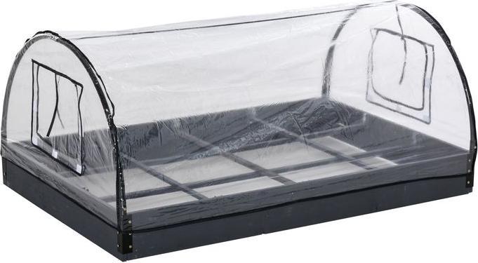 Produktbild Swisshandel24 Gewächshaus mit Fenster 12 Gitter PVC Stahl Transparent 120 x 79 x 53 cm