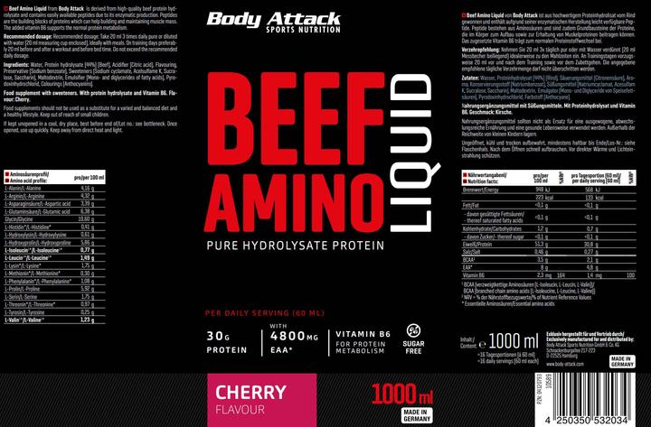 Produktbild Body Attack 100% Beef Amino Liquid (1000ml) (1 x 100 cl)