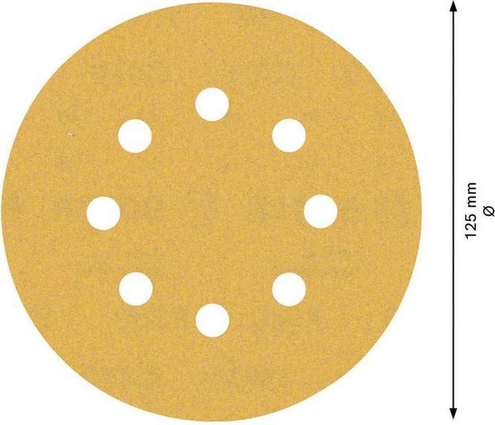 Image du produit Bosch Professional Zubehör EXPERT C470 Papier abrasif à 8 trous pour ponceuse excentrique, 125 mm, G 180, 5 pcs. (180)