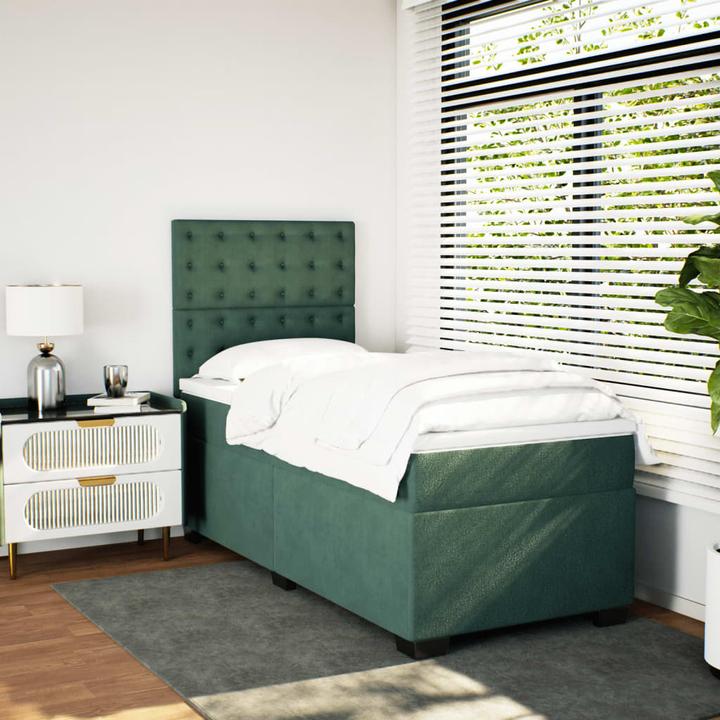 Immagine prodotto VidaXL Letto a molle Letto imbottito con materasso verde scuro 140x200cm in velluto (140 x 200 cm, 140 x 200 cm)