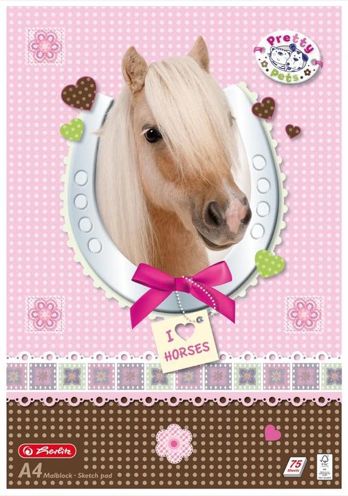 Immagine prodotto Herlitz Blocco da colorare Pretty Pets DIN A4, 70 g/m², 75 fogli (A4, Nessuna rilegatura)