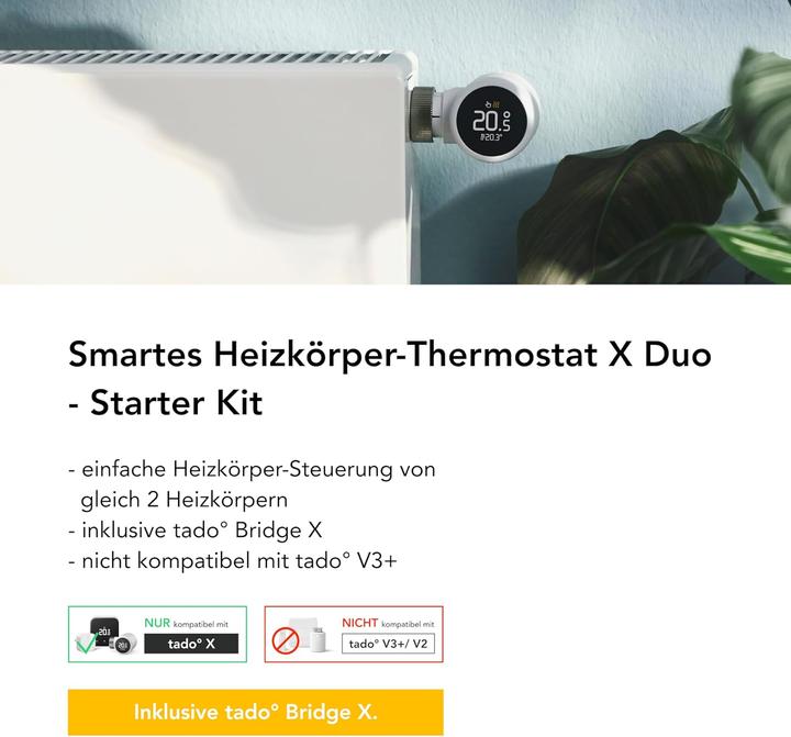 Actual product image tado° Smartes Heizkörperthermostat Starter Kit X