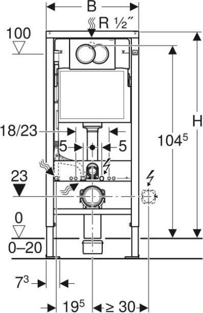 Image du produit Geberit Frame In Wall Delta Tank