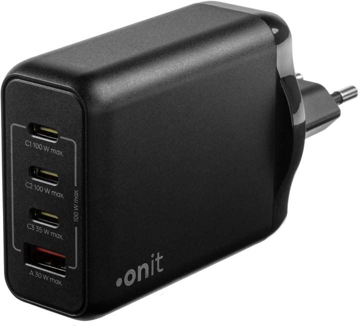 Onit USB-Wandladegerät Quad 3C1A 100 W GaN Schwarz (100 W)