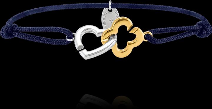 Actual product image Charles Garnier PASSION Heart and Clover Intertwined Bracelet in Silver and Golden Silver (19 cm, Silver and gold)