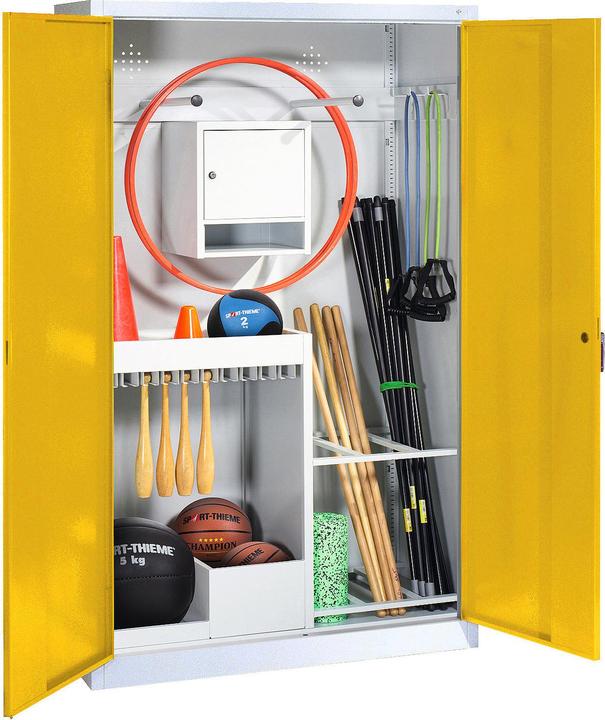Actual product image C+P Sports equipment cabinet (HxWxD 195x120x50 cm, with solid sheet metal hinged doors, type 1)
