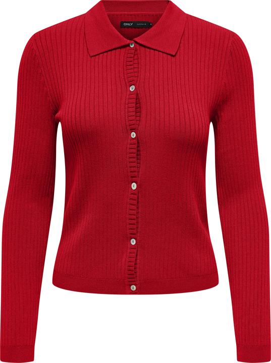 Only Normal geschnitten Polokragen Gestricktes Polo-Hemd Strickjacke (L)