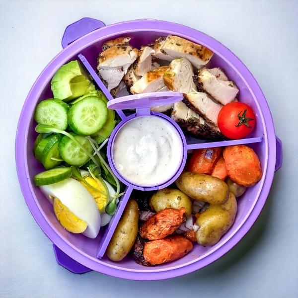 Produktbild Yumbox Poke Bowl Schüssel Schale mit 3-teiligem Teiler, Maui Purple