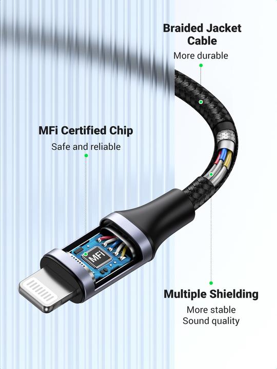 Immagine prodotto Ugreen Adattatore da fulmine a jack da 3,5 mm (Lightning, Presa da 3,5 mm)
