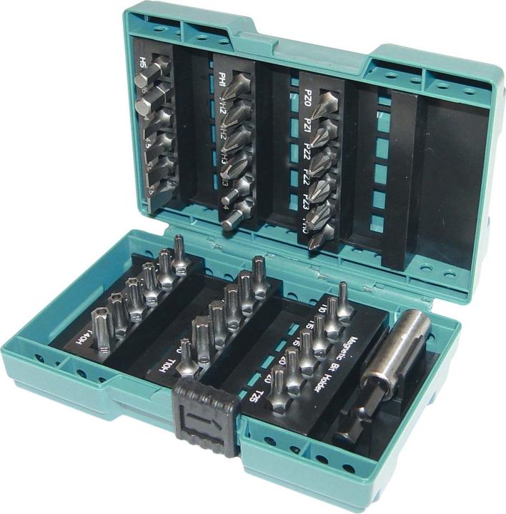 Image du produit Makita BitSet D37194 (4, 4.5, 5.5, 6.5, 27, 40, PH0, PH1, PH3, PZ0, PZ1, PZ3, TX10, 15h, 20H, 25H, 27H, 30H, 40H, H3, H4, H5, H6, PH2, PZ2, TX15, TX20, TX25, TX30)