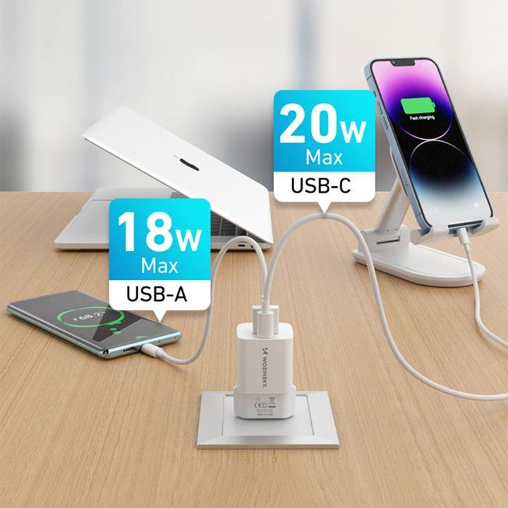 Image du produit Wozinsky Chargeur mural WWCEAC GaN USB-A USB-C 33W - blanc (33 W)