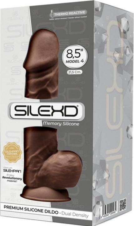 Actual product image Silexd MODEL 4 - 8,5" BROWN 220482 FALLO REALISTICO PENE ARTIFICIALE IN SILICONE MEMORY TERMOREATTIV