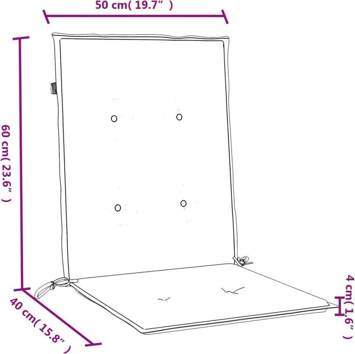 Produktbild VidaXL Niedriglehner-Auflagen 2 Stk. Stoff (100 x 50 x 4 cm)