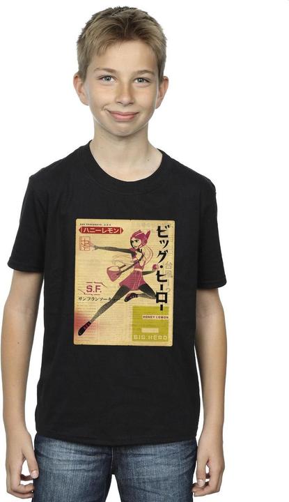 Actual product image Disney Boys Big Hero 6 Baymax Honey Lemon Newspaper T-Shirt (116)