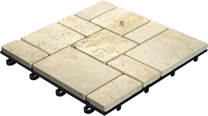 Florco Balcony & Terrace Slabs Stone Traveltine Roma (4 x, 30 x 30 cm)
