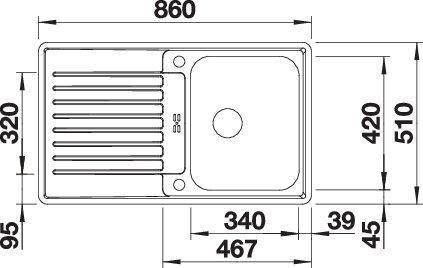 Actual product image Blanco Classic Pro 45 S-IF (Fitted sink, 86 cm, 51 cm)