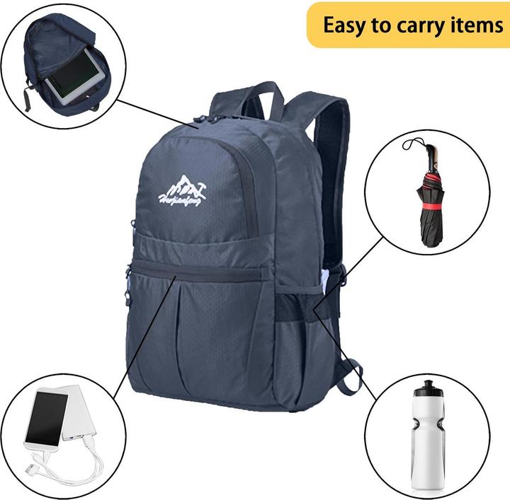 Produktbild Intirilife Faltbarer Rucksack in Dunkelblau (36 l)