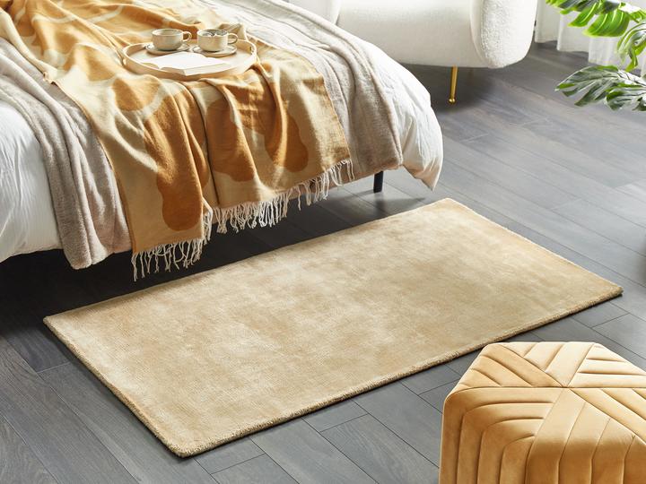 Produktbild Beliani Teppich Viskose sandbeige 80 x 150 cm Kurzflor GESI II (80 x 150 cm)