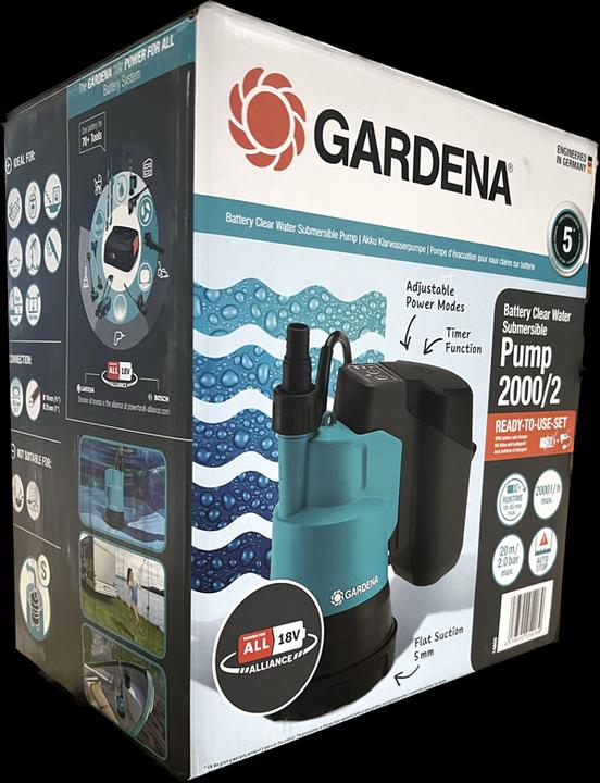 Immagine prodotto Gardena Pompa sommergibile per acque chiare a batteria (Pompa per acqua pulita)