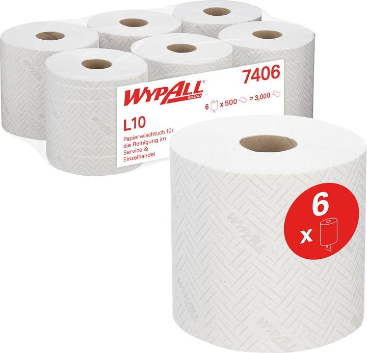 Produktbild Wypall Wischtuch L10 RollControl 7406 18,3x38cm ws 6 St./Pack. (6 x)