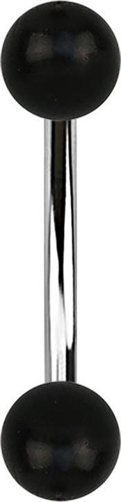 Produktbild Star Piercing Banane silber mit zwei Kugeln aus schwarzem Horn (ohne Messing, Chirurgenstahl 316L, Organisch)