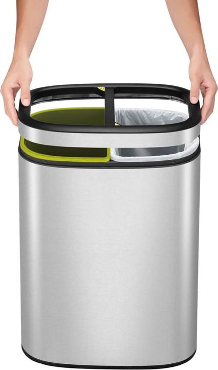 Immagine prodotto EKO Mülltrennsystem OLI-Cube Open Top Bin Edelstahl 2 x 10 L gebürsteter Edelstahl, mit offener Ein (20 l)