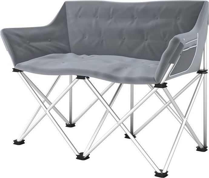 Swisshandel24 Faltstuhl 2 Sitzer faltbar Campingstuhl mit Armlehnen Seitentasche bis 240kg